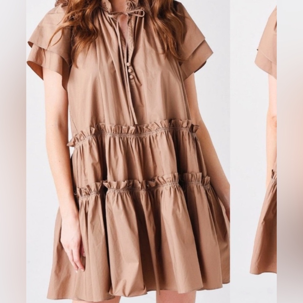 Hunter Bell Brown Ruffle Dress